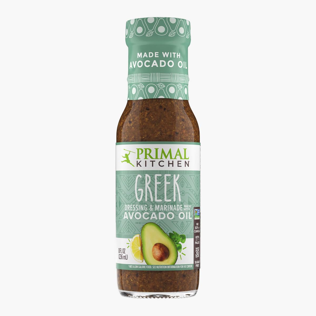 Primal Kitchen Greek Vinaigrette & Marinade Salad Dressing made with Avocado Oil, Whole30 Approved, Certified Paleo, and Keto Ce