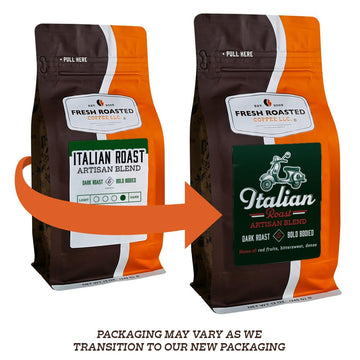 Fresh Roasted Coffee, Italian Roast, 12 Oz, Dark, Kosher, Ground