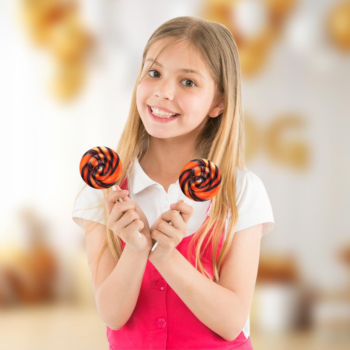 Orange and Black Swirl Lollipops Pack of 50 Pieces Suckers Individually wrapped Ideal Lollipops Bulk Supply for Candy Buffets Vibrant Swirl Suckers for Easy Sharing