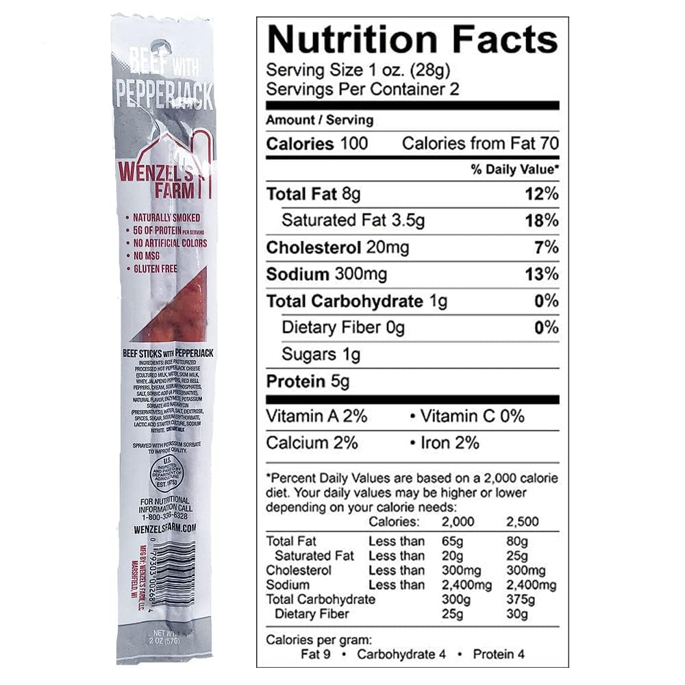 Wenzels Farm Meat Sticks - Spicy Variety Pack, High Protein, Gluten Free, 16 Ounce (Pack of 1)