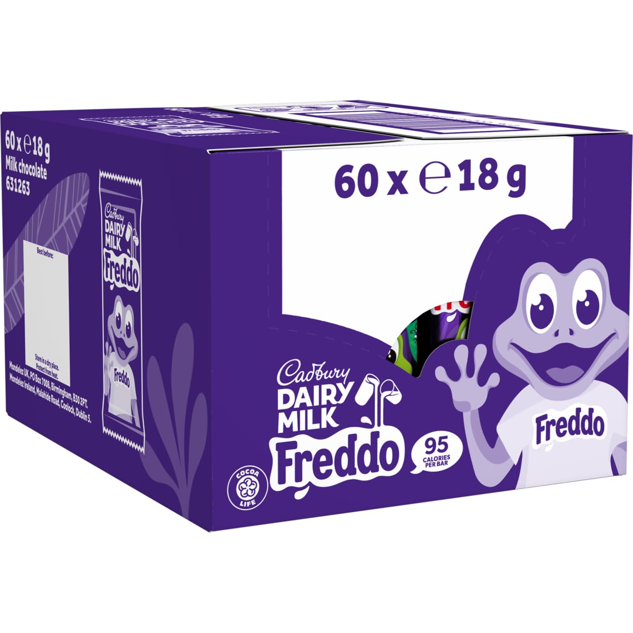 Cadbury Dairy Milk Freddo Chocolate Bar 18g (Pack of 60 Bars)