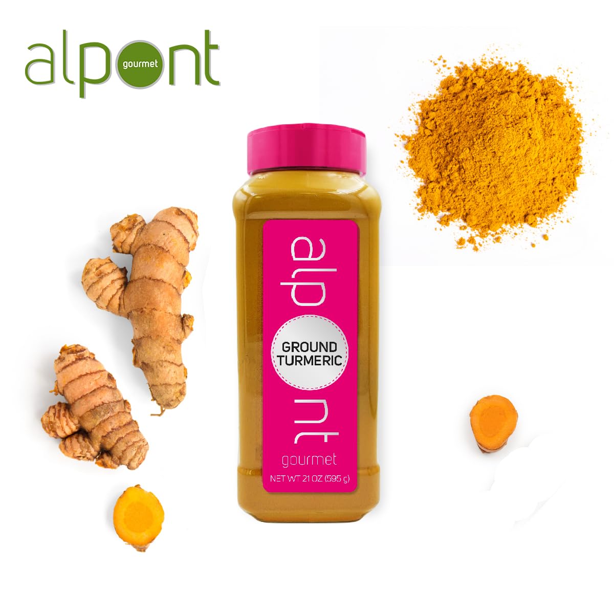 Alpont Gourmet, Ground Turmeric 21Oz (595G), All Natural, Non-Gmo, Packed To Keep It Fresh, Premium Quality
