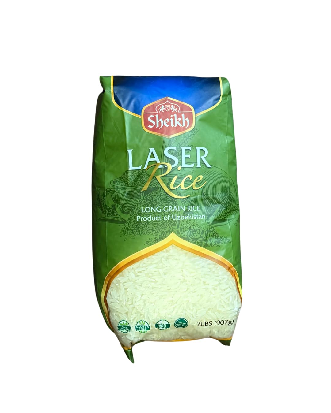 Sheikh Laser Rice, Long Grain White Rice from Uzbekistan, ??? ?? ??????????, 2 Pounds