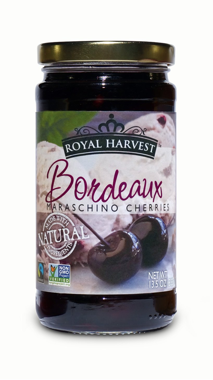 Royal Harvest Maraschino Cherries, 13.5 Ounce, Bordeaux Purple, Pack of 1