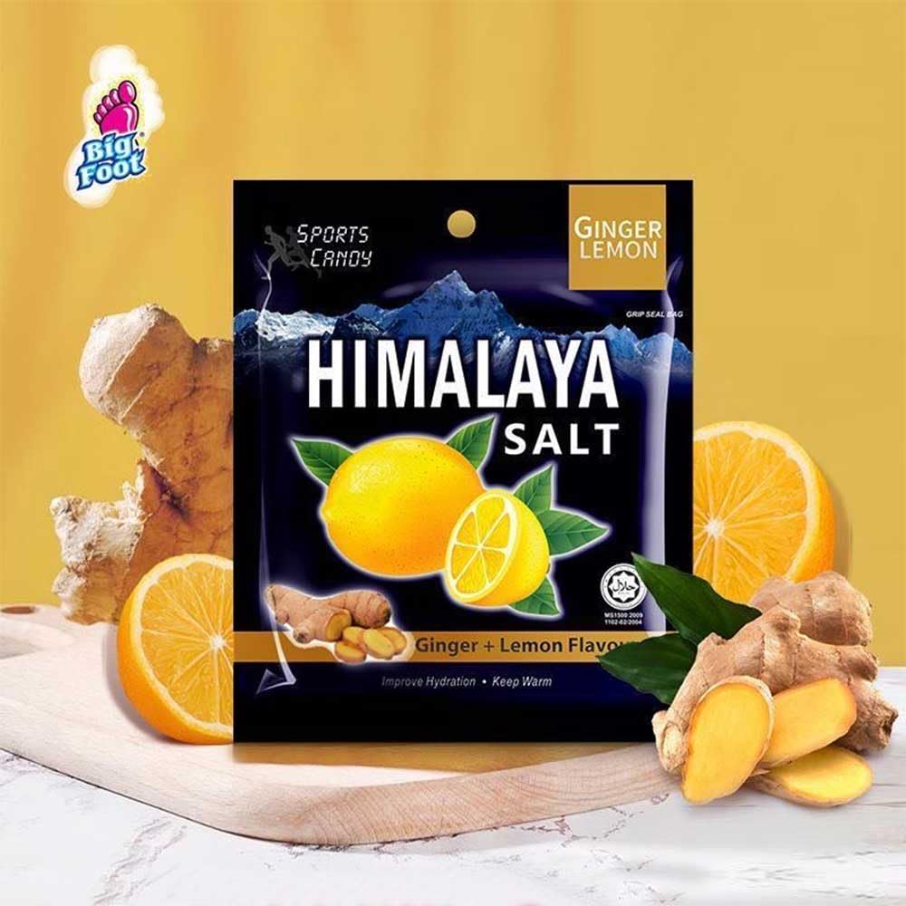 Ginger And Lemon Candy: Made From Natural Himalaya Salt (15G X 12 Packs) Halal Sports Candy