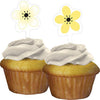 Creative Converting 12 Count Chic Wedding Cake Cupcake Topper, Gray/Yellow