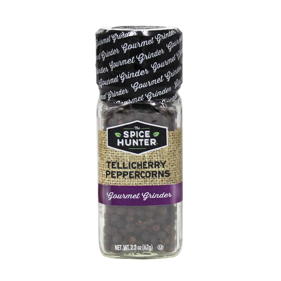 The Spice Hunter Tellicherry Peppercorns Grinder, 2.2-Ounce Jar