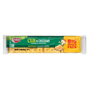Sandwich Cracker, Club & Cheddar, 8 Cracker Snack Pack, 12/Box