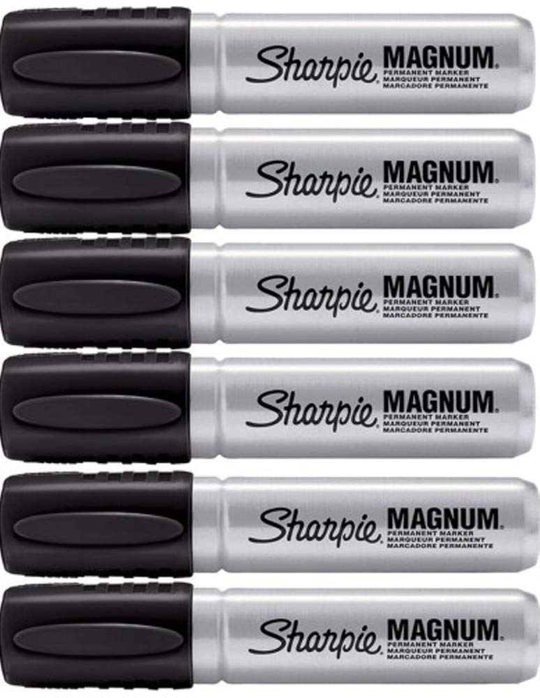 Sharpie Magnum Permanent Marker, Black, 6 Pack