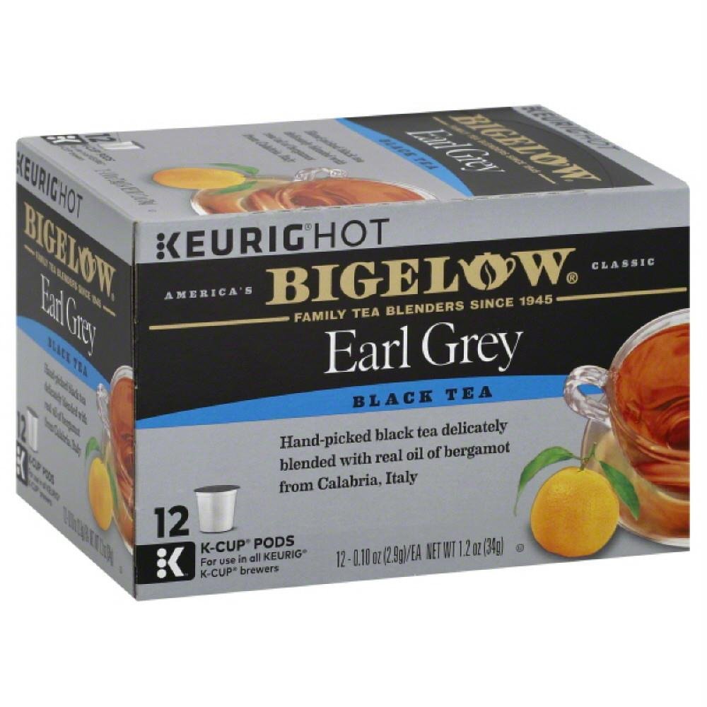 Bigelow Tea Earl Grey Black Tea K-Cups, Caffeinated, 12 Count Box, Model 72310661233, White