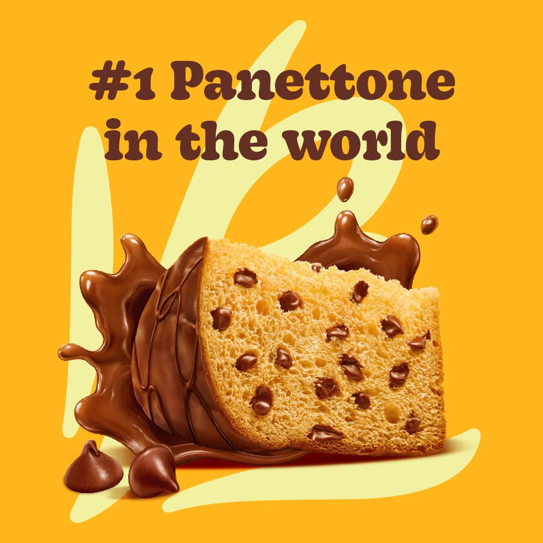 Bauducco Chocottone Chocolate Chips - Moist & Fresh Cake Traditional Italian Recipe with Fudge Topping Filled with Chocolate Chips 16.0 oz (Pack of 1)