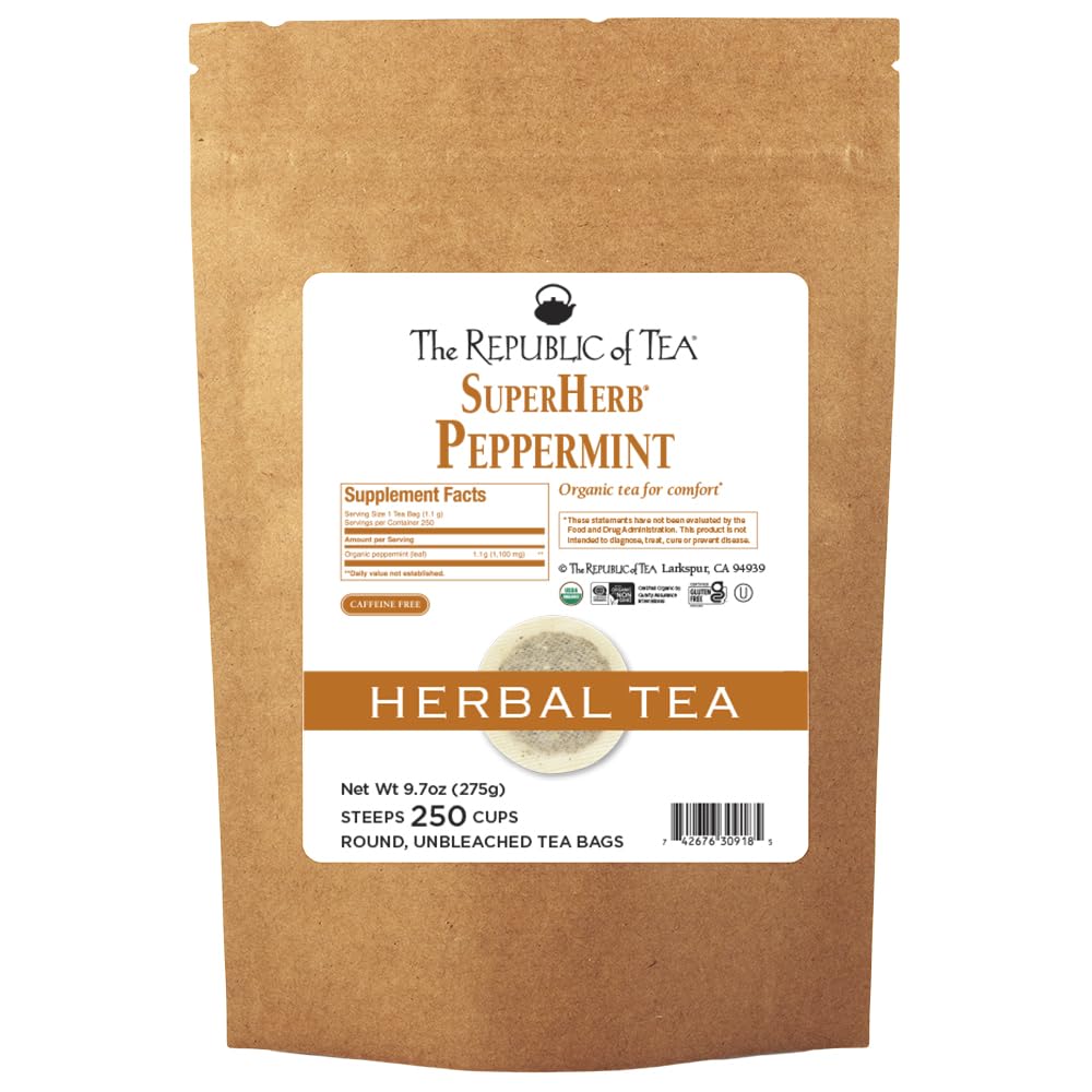 The Republic Of Tea: Peppermint Superherb Herbal Tea, 250 Tea Bags