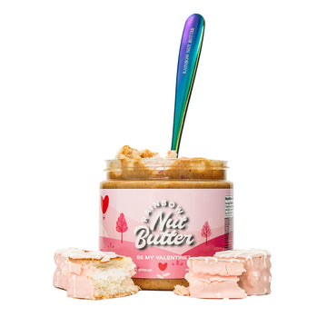 Rainbow Nut Butter, Be My Valentine Peanut Butter, Spread, Treat, Snack, Dessert, High Protein Flavored Nut Butter, (16 Oz Jar).