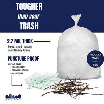 Plasticplace 65 Gallon Trash Bags