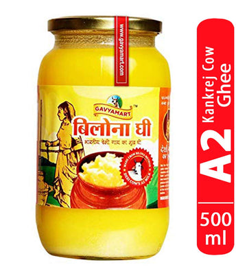Gavyamart Ghee in Pantry, 100% Pure Kankrej A2 Cow Desi Ghee - Made Using Traditional Bilona Method Ghee - Glass Ghee jar Pack -