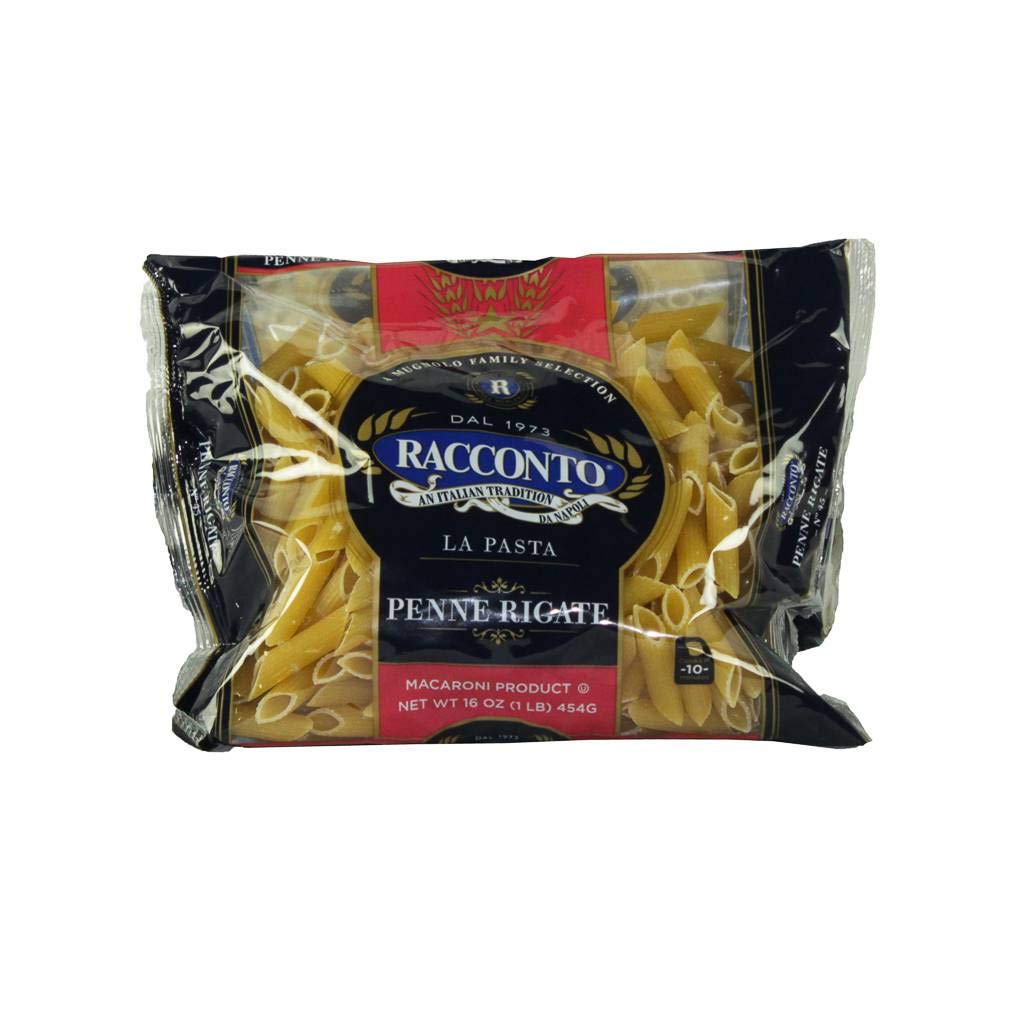 Racconto Penne Rigate Mostaccioli with Lines, 16 Ounce - 20 per case.