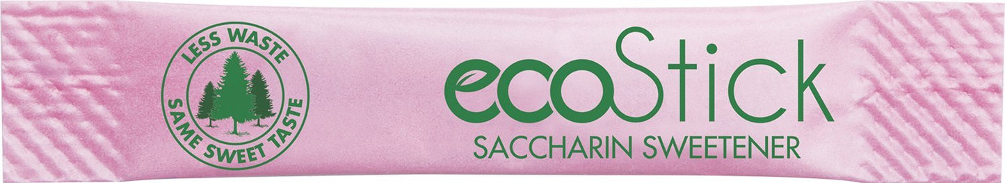 Ecostick Zero Calorie Sweetener Packets | Pink Saccharin | 2000 Count | Gluten Free