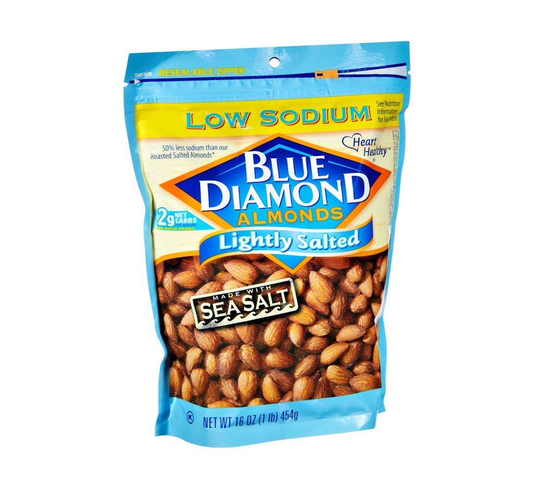 Blue Diamond Almond Lightly Salted, 16 Ounce, Pack Of 6