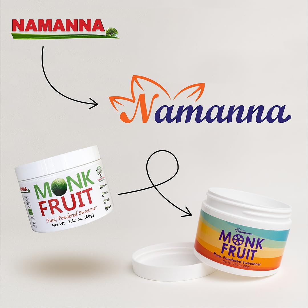 Namanna Pure Monk Fruit Sweetener - Zero Calorie, Zero Carb, Paleo Safe (25% Mogroside V, 50G, 1000 Servings)