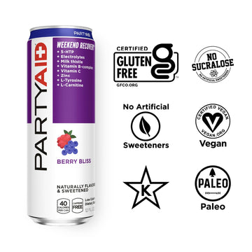 LIFEAID Partyaid Rehab Blend, 12 Fl Oz, Caffeine-Free, No Artificial Flavors, Electrolytes, B-Complex, 5-HTP, Milk Thistle