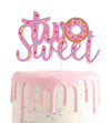 Donut Cake Toppers Candyland Two Sweet Cake Decorations With Donut Pink Candy For Donut 2Nd Themed Baby Shower Party