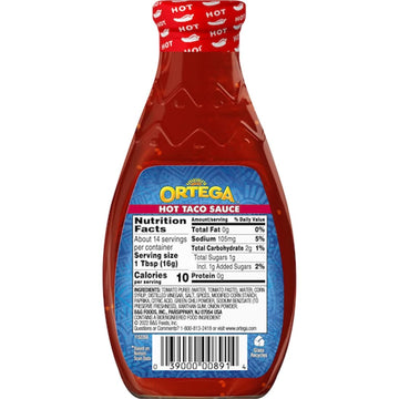 Ortega Taco Sauce Original Thick & Smooth Hot 8 Oz. Pack Of 3.