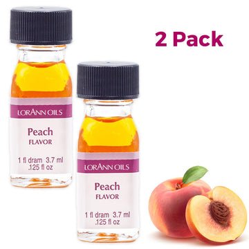 Lorann Peach Ss Flavor, 1 Dram Bottle (.0125 Fl Oz - 3.7Ml - 1 Teaspoon) - 2 Pack