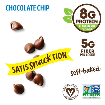 Lenny & Larry'S The Complete Cookie Snack Size, Chocolate Chip, Soft Baked, 8G Plant Protein, Vegan, Non-Gmo 2 Ounce Cookie (Pac
