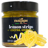 Nappi 1911 Candied Lemon Peel Strips in Syrup, 10.9 oz, Popular Cocktail Garnish for Drinks and Baking