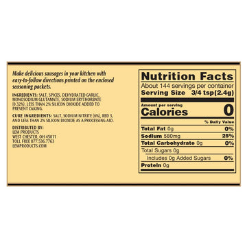 Lem Products Backwoods Trail Bologna Cured Sausage Seasoning Kit, Ideal For Wild Game And Domestic Meat, Seasons Up To 20 Pounds Of Meat, 15.2 Ounce Package With Pre-Measured Cure Packet Included