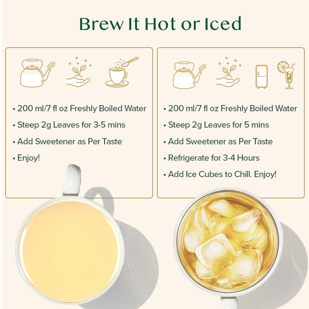 Vahdam, Earl Grey Imperial White Tea Loose Leaf (25 Cups/1.76Oz) High Elevation Grown, White Tea Loose Leaf Tea | Brew As Hot Te