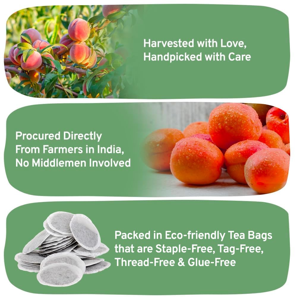 HANDPICK Peach Tea Bags, Herbal Tea with Hibiscus, Cinnamon, Ginger, Caffeine-Free, 80 Count