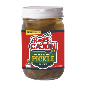 Spicy Sweet Pickle Slices 12 Fl Oz Ragin' Cajun (Pack Of 4)