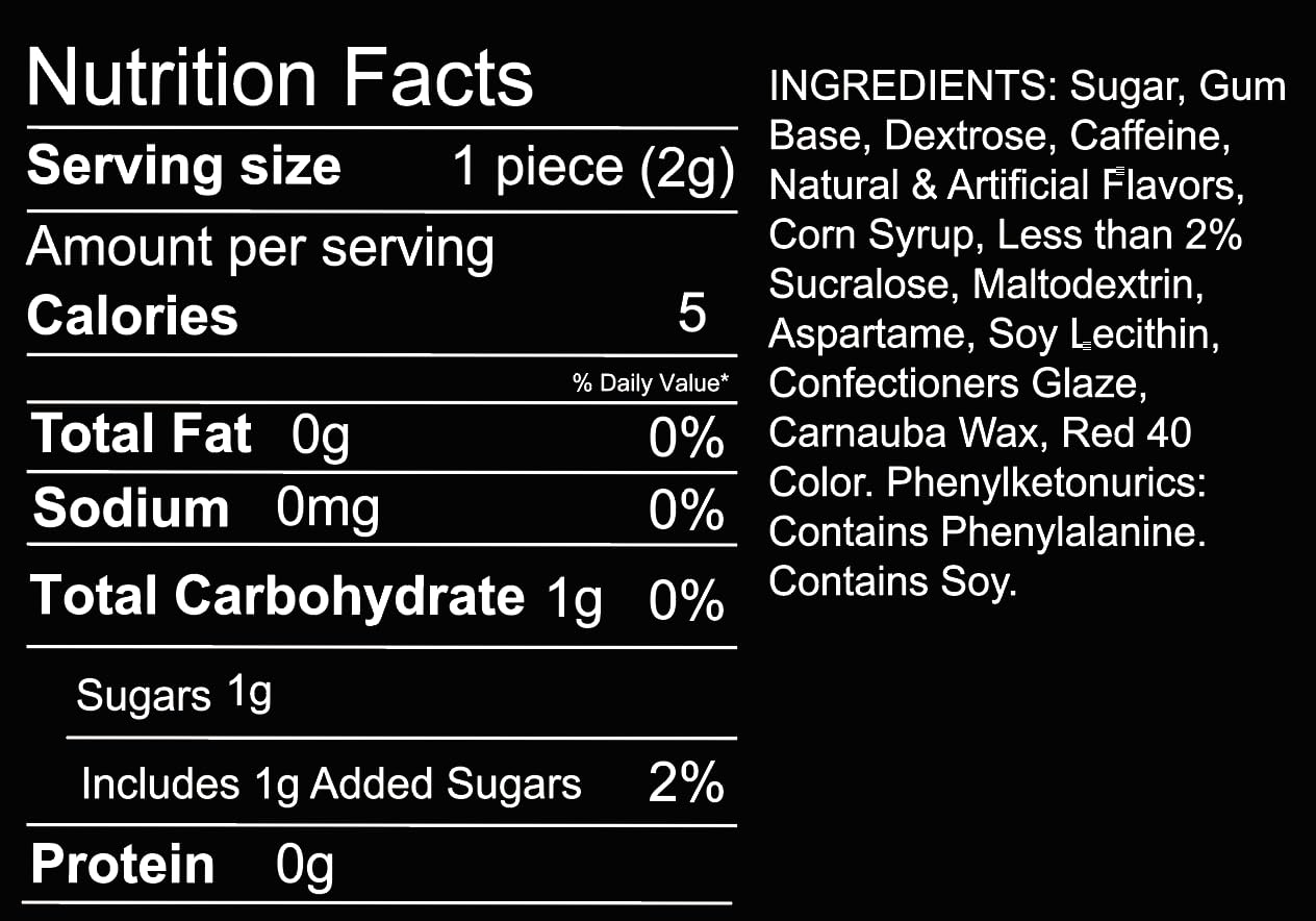 Maax Caffeine Energy Gum - Focus Gum with 125mg Caffeine - 25 Pieces - Cinnamon - 1.9 Ounce