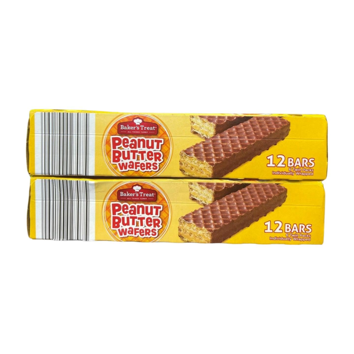 Baker's Treat Peanut Butter Wafers, 12 Bars (6 Twin Packs), Total 12 oz (340g)