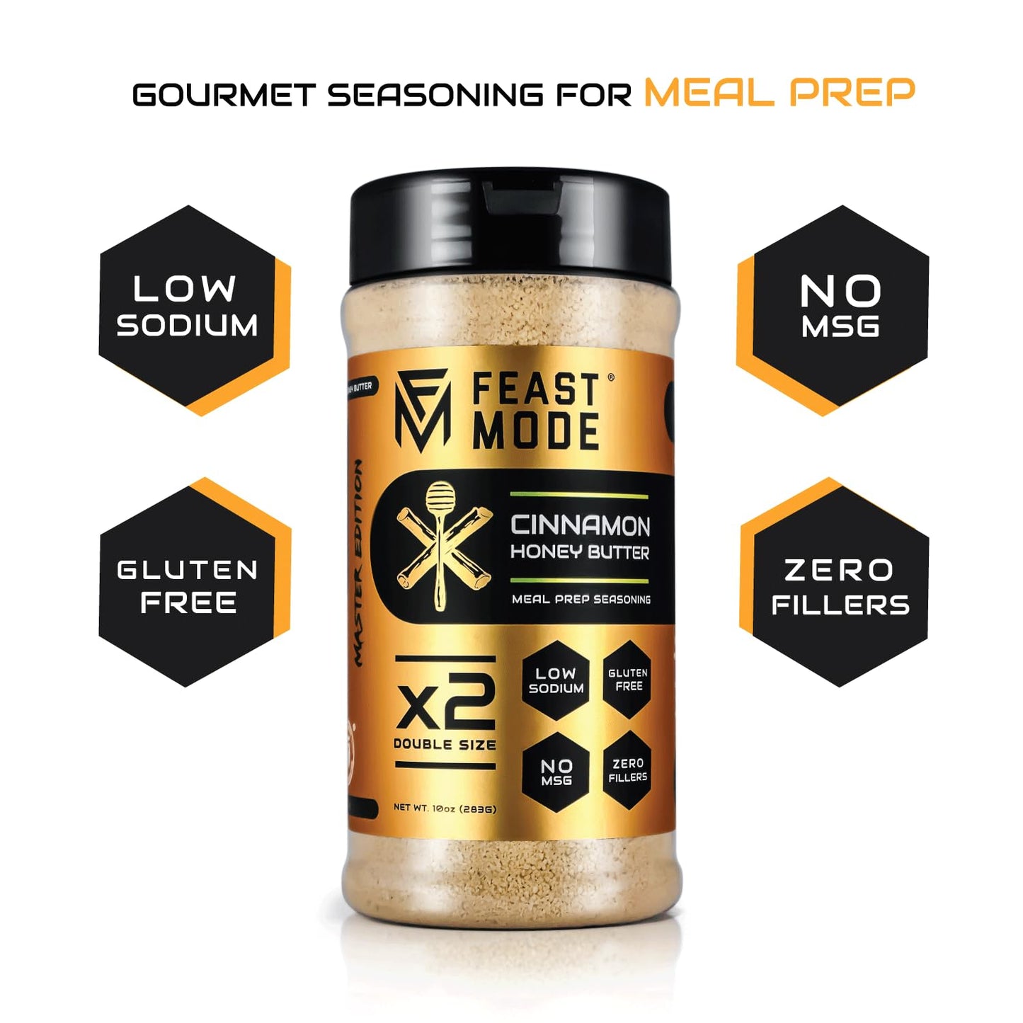 Cinnamon Honey Butter Seasoning | 10Oz Master Edition By Feast Mode Flavors | Low Sodium | Low Calorie | Zero Artificial Fillers