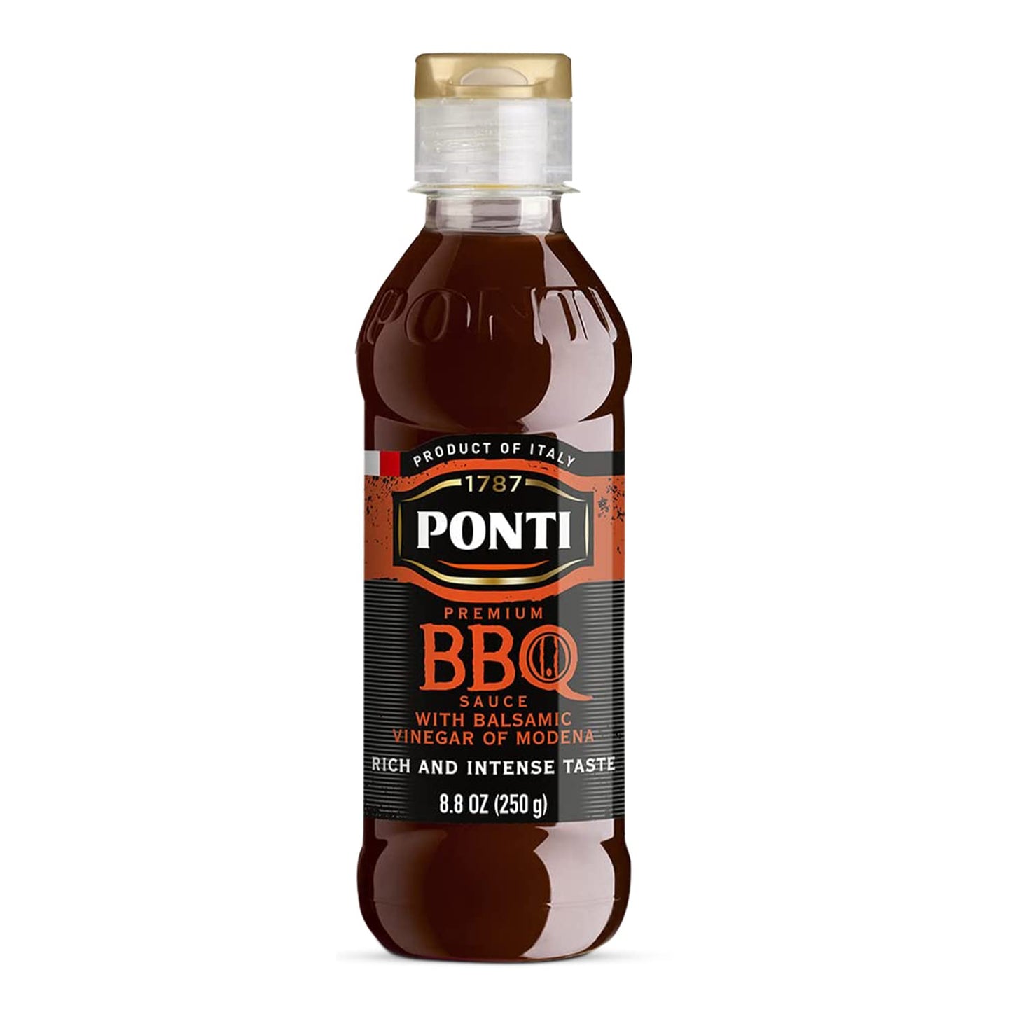 Ponti BBQ Glaze with Balsamic Vinegar - Intense Smoky Flavor - 8.8 Fl Oz