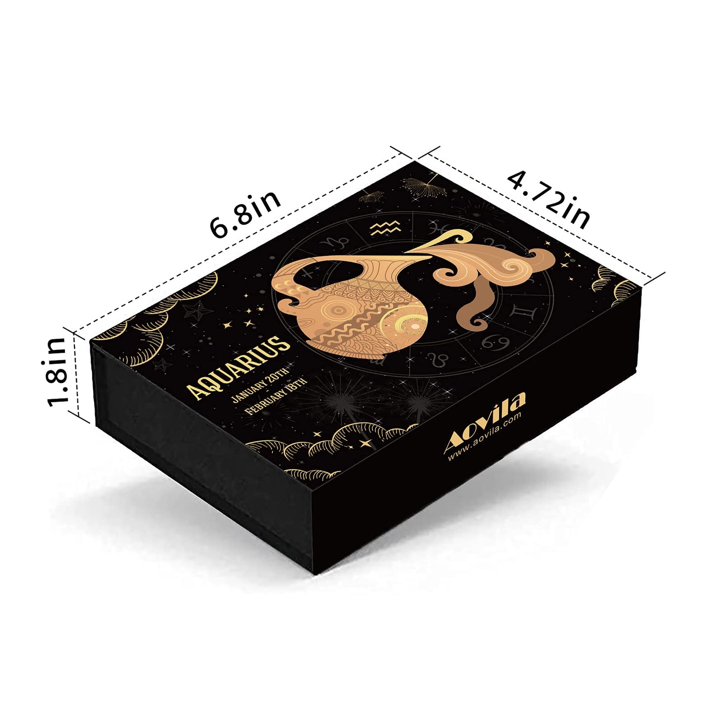 Aovila Aquarius Birthday Gifts For Women - Aquarius Candle Holder Crystals Birthstones Gifts Box Set - Zodiac Gifts Astrology Ho