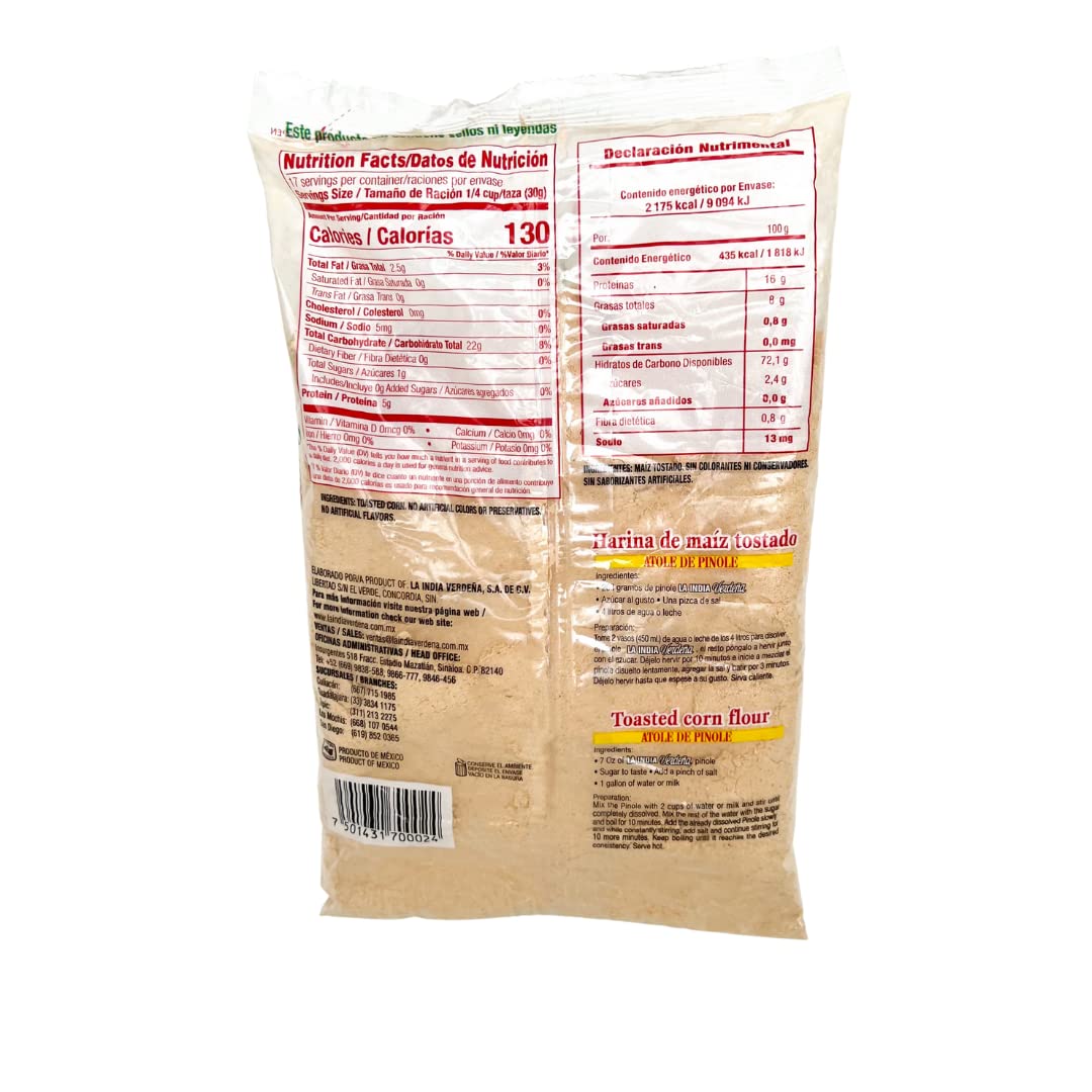 La India Verdena Toasted Corn Pinole 100 Natural