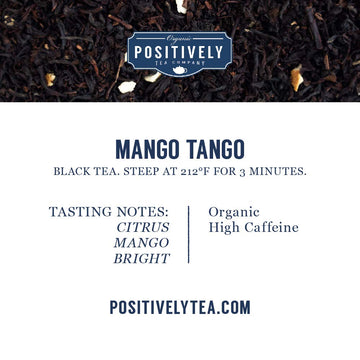 Organic Positively Tea Company, Mango Tango Black Tea, Loose Leaf, 4 Ounce