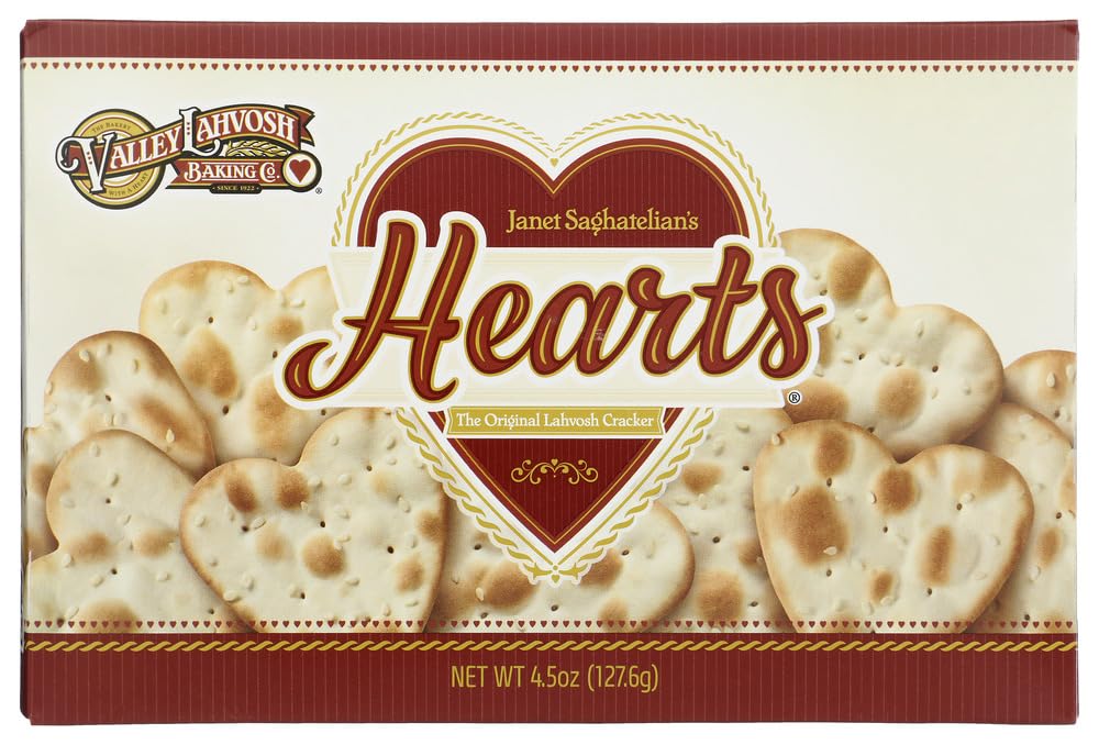 Valley Lahvosh Hearts Crackerbread, Original, 4.5-Ounce Boxes (Pack of 12) by Vally Lavosh