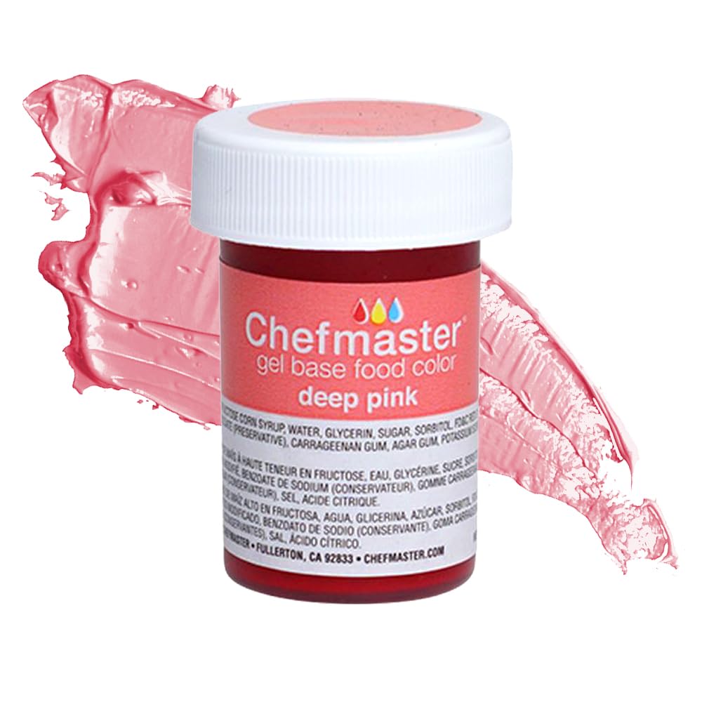 Chefmaster Deep Pink Gel Food Coloring | Vibrant Color | Professional-Grade Dye for Icing, Frosting, Fondant | Baking & Decorati