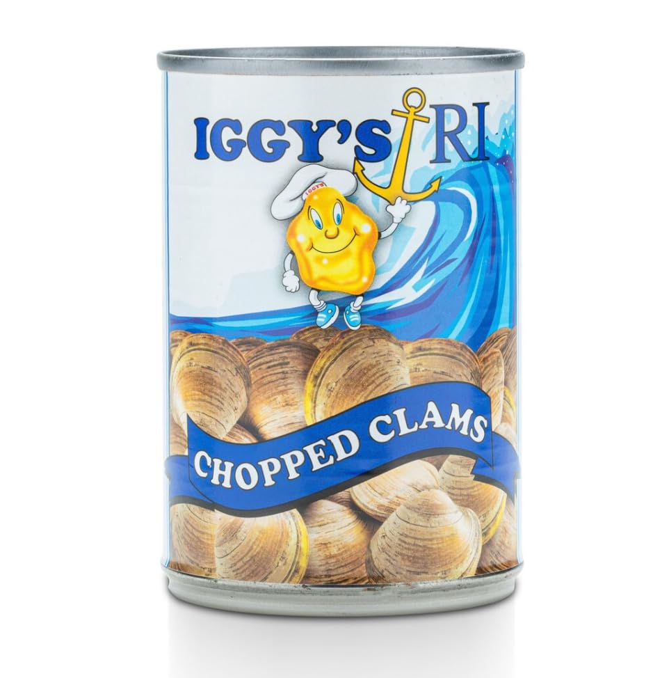 Iggy's Chopped Clams, 10oz Can, New England Style, Wild Product of USA, Taste of RI Rhode Island!