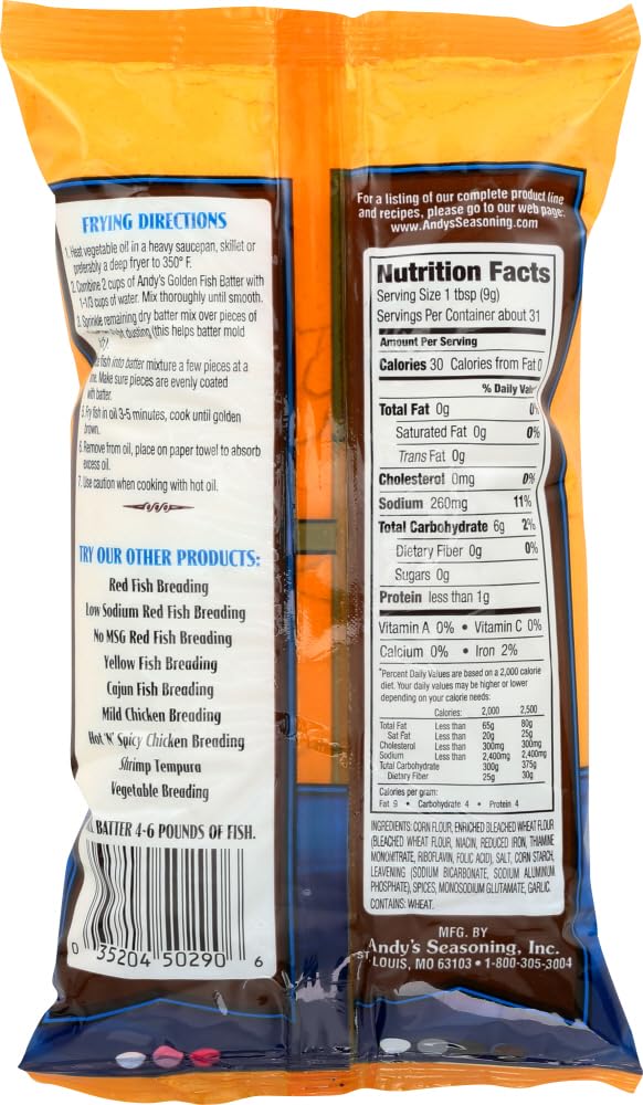 Andys Golden Fish Batter, 10 Ounces (Pack Of 2)