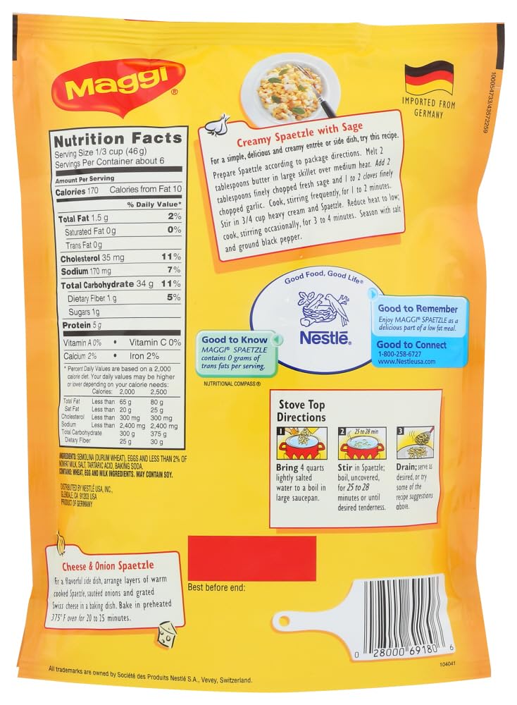 Maggi Spaetzle, 10.5-Ounce Boxes (Pack of 4)