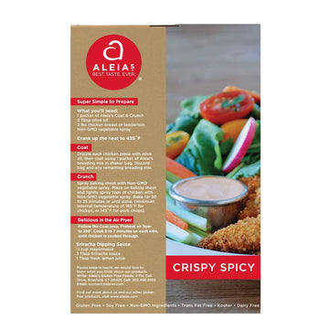 ALEIA'S BEST. TASTE. EVER. Crispy Spicy Coat & Crunch, 4.5oz/3 Pack - Gluten Free, Non-GMO, Dairy Free Breading for Meat &
