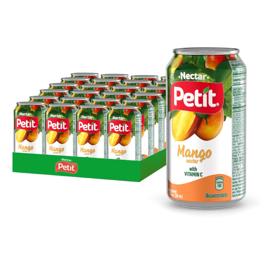 Petit Mango Nectar 330 Ml Cans (Pack Of 24) - Sweet Tropical Fruit Juice Beverage