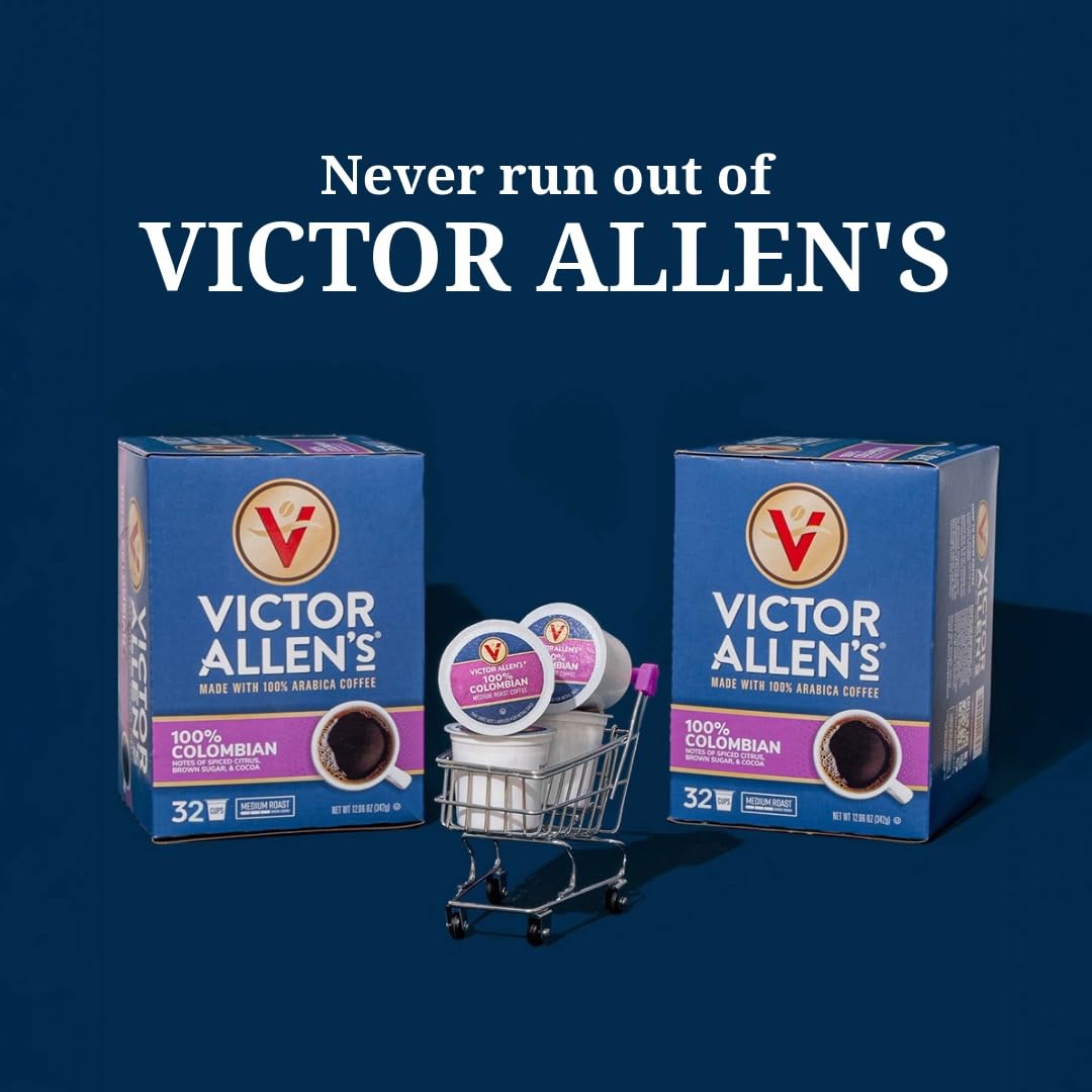 Victor Allens Coffee Caramel Macchiato Flavored Medium Roast Coffee Pods, 42 Count, Single Serve for Keurig, Brown