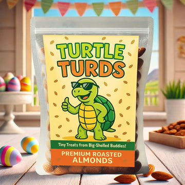 Turtle Turds Roasted Almonds - Funny And Kid-Friendly Snack For Turtle Lovers, Perfect For Easter Baskets, Birthday Party Favors