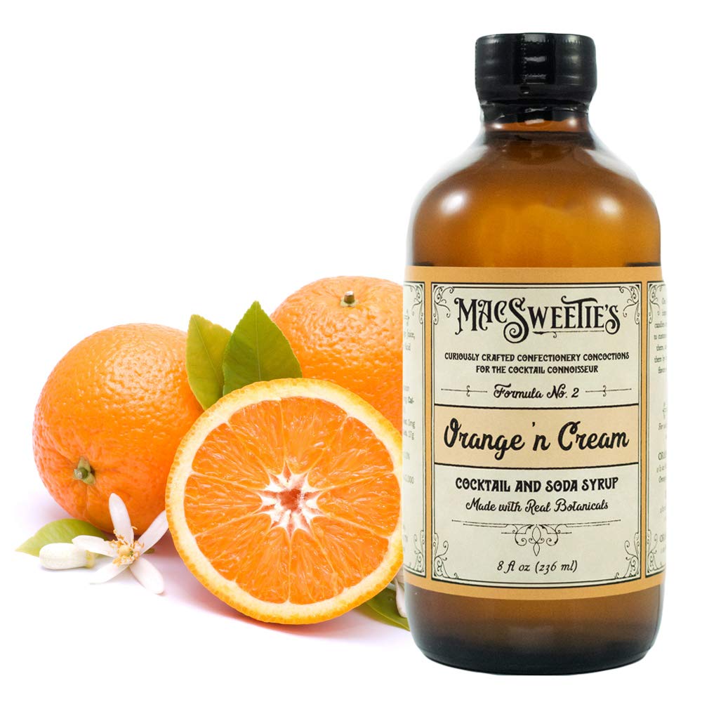 MacSweeties Cocktail Syrups - Orange ‘n’ Cream Flavor - 8 Fl Oz Bottle